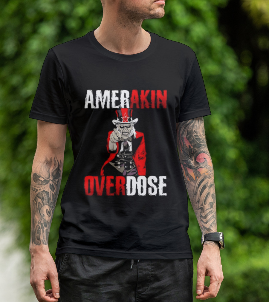 Amerakin Overdose Uncle Sam Horror Industrial Metal T-Shirt
