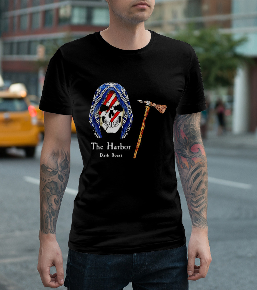 America Skull The Harbor Dark Roast Tomahawk T-Shirt