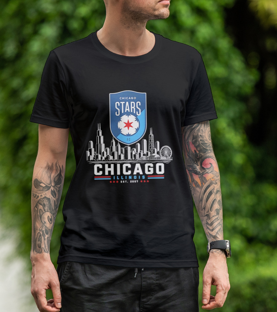 Chicago Stars FC Skyline Illinois Est 2007 T-Shirt