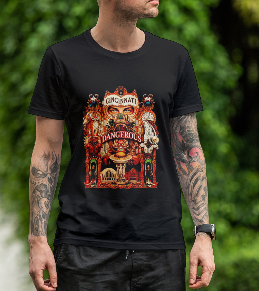 Cincinnati Dangerous Tigers Ornate Art Deco T-Shirt