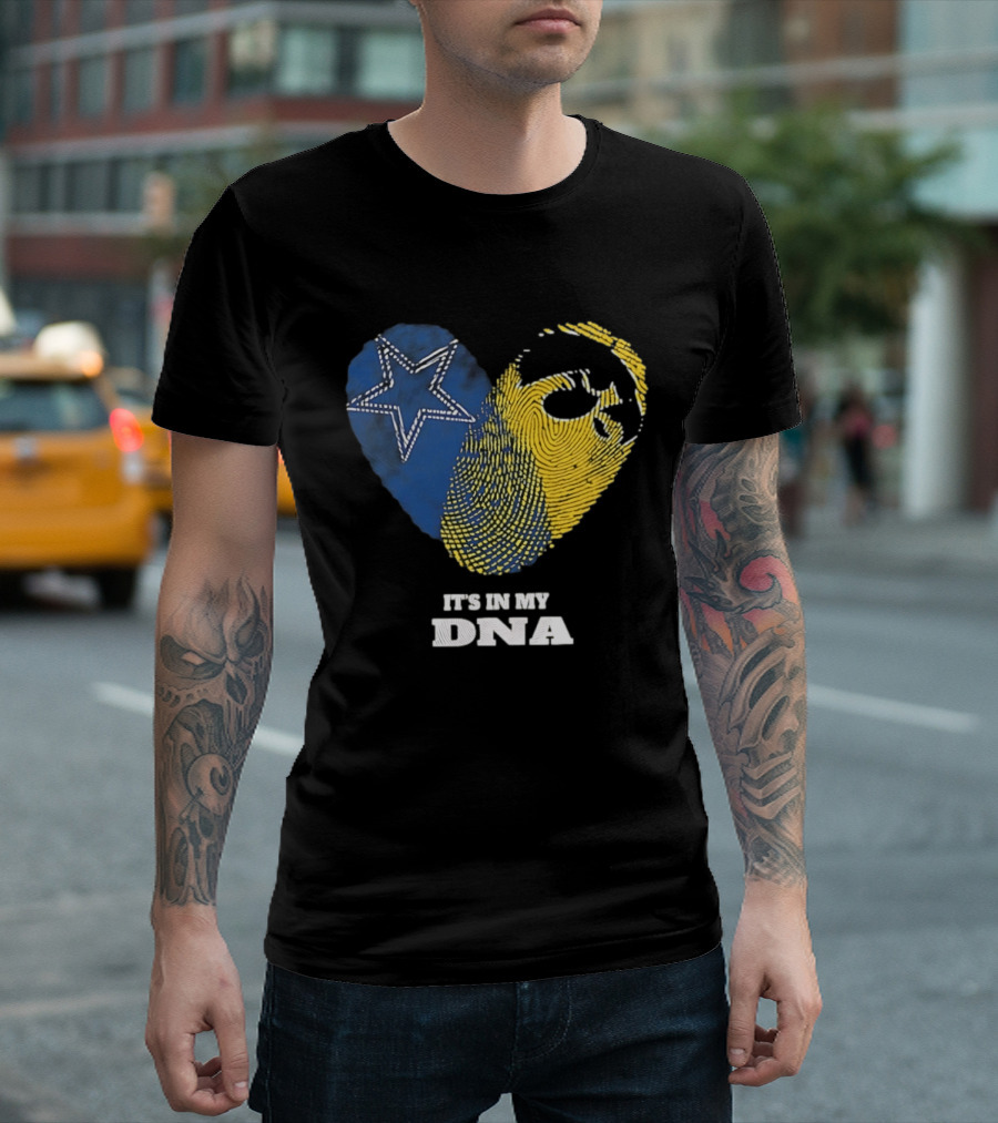 Dallas Cowboys Iowa Hawkeyes Fingerprint It's In My DNA T-Shirt