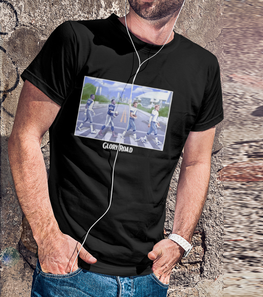 Dallas Cowboys Iconic Players Walking Glory Road Stadium T-Shirt