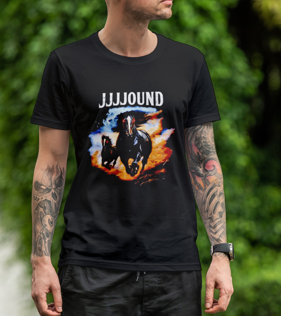 JJJJound 90s Horses Running With Fiery T-Shirt