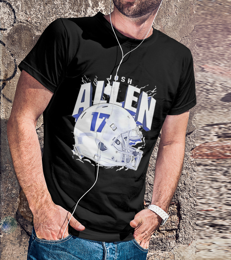 Josh Allen 17 Buffalo Bills Helmet T-Shirt