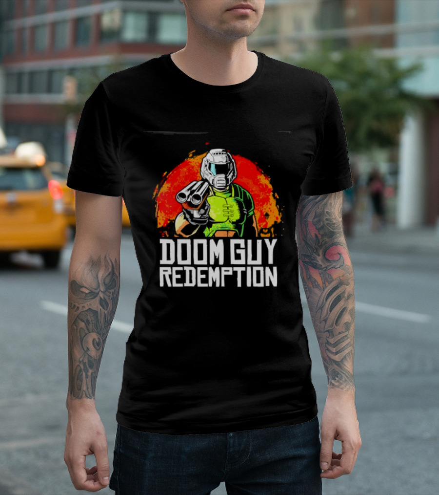 Doom Guy Redemption Video Game FPS Gaming Action T-Shirt