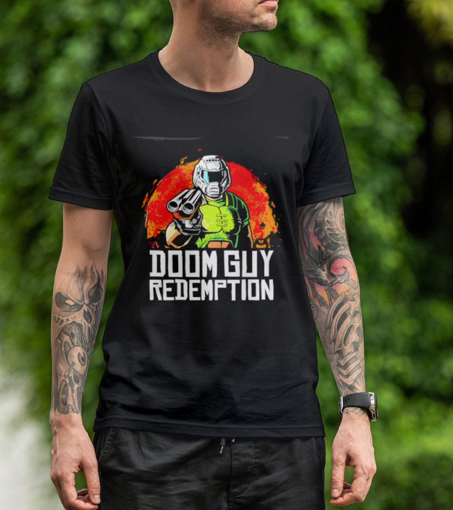 Doom Guy Redemption Video Game FPS Gaming Action T-Shirt