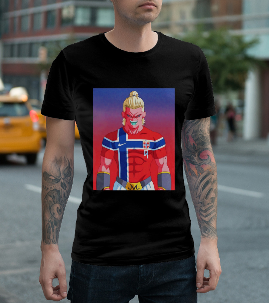 Erling Haaland As Dragon Ball Z Majin Buu With Norway Jersey 9 T-Shirt