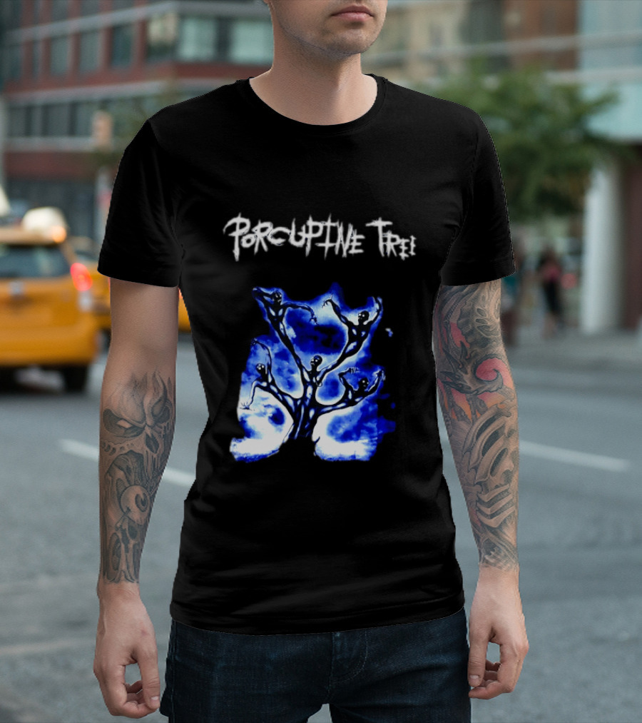 Porcupine Tree Ecelna Rock And Roll Blue Abstract Figures T-Shirt