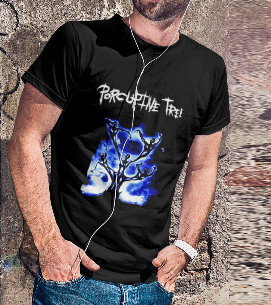 Porcupine Tree Ecelna Rock And Roll Blue Abstract Figures T-Shirt