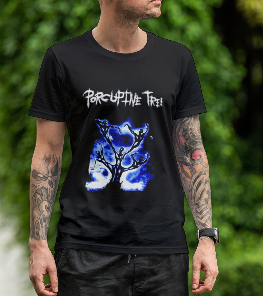 Porcupine Tree Ecelna Rock And Roll Blue Abstract Figures T-Shirt