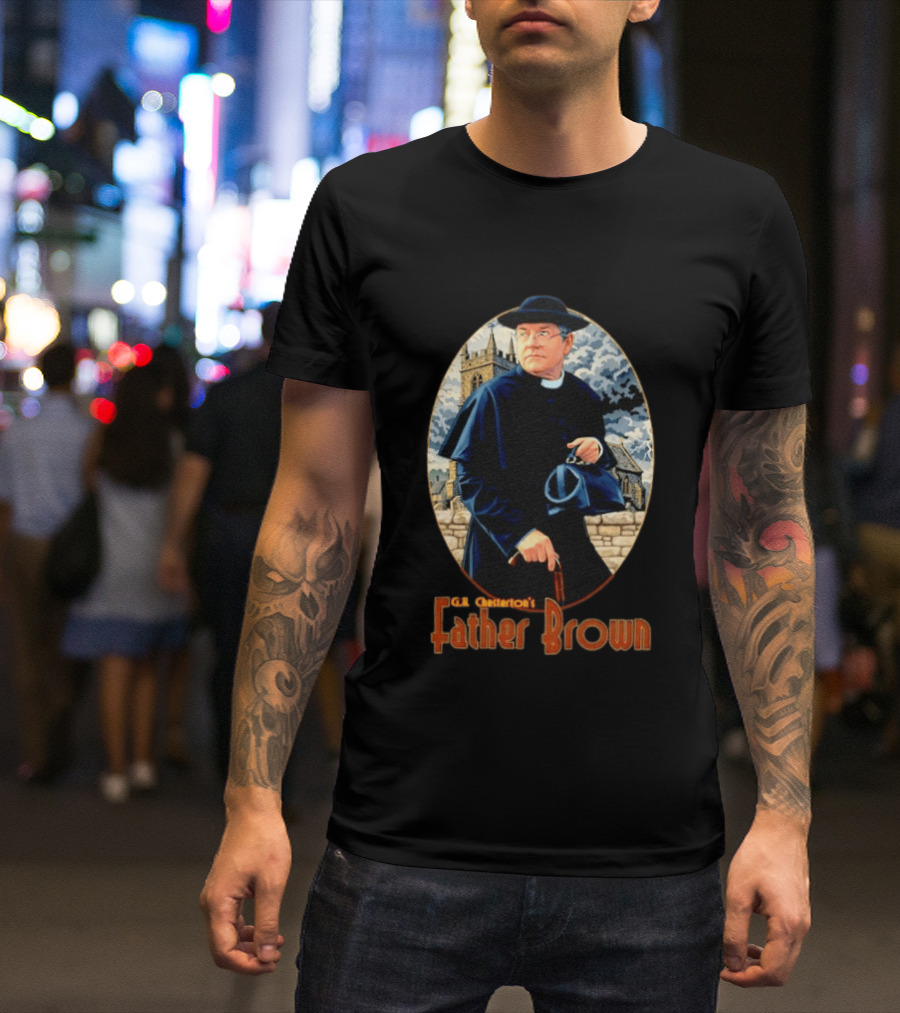 G.K. Chesterton's Father Brown Detective Church Mystery Scene T-Shirt