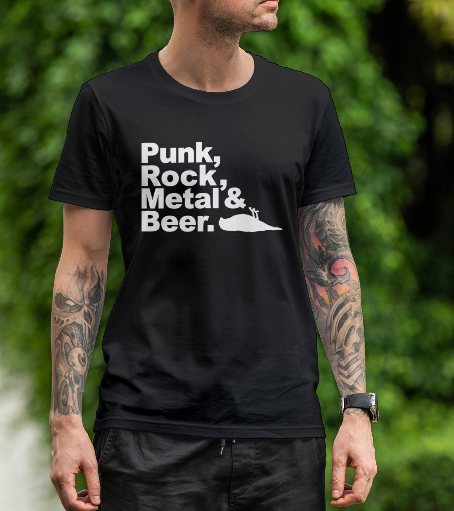 Punk Rock Metal Beer Bird Gesture T-Shirt