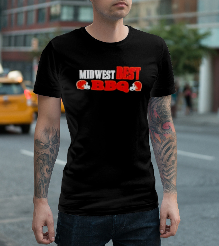 Midwest Best BBQ Cincinnati Bengals Football Helmets T-Shirt