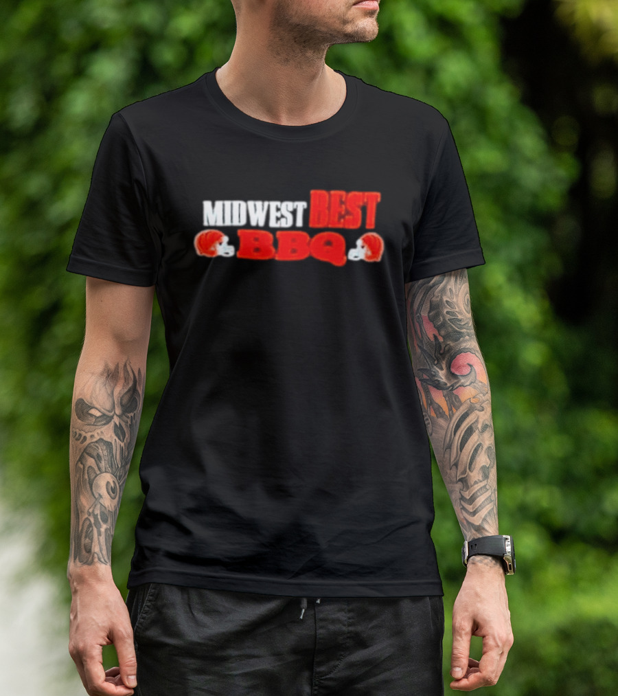 Midwest Best BBQ Cincinnati Bengals Football Helmets T-Shirt