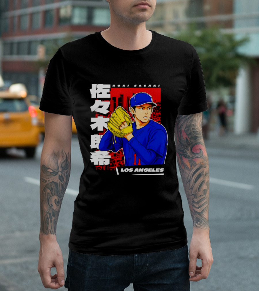 Roki Sasaki Los Angeles Baseball Japanese T-Shirt