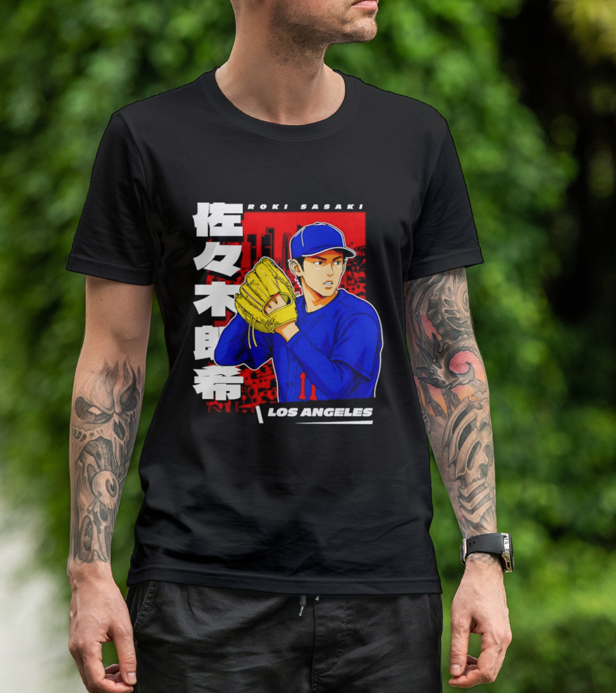 Roki Sasaki Los Angeles Baseball Japanese T-Shirt