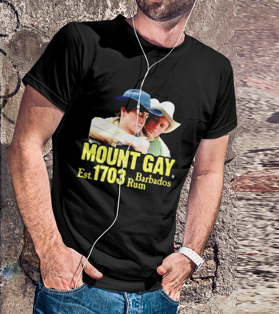 Mount Gay Est 1703 Barbados Rum Brokeback Mountain Cowboys T-Shirt