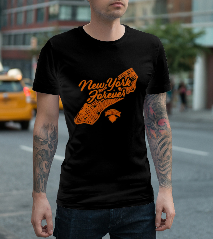 New York Forever Knicks NBA Basketball Map T-Shirt