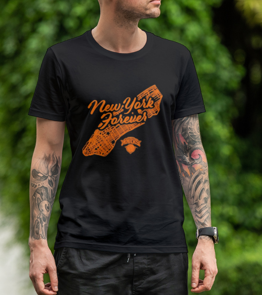 New York Forever Knicks NBA Basketball Map T-Shirt