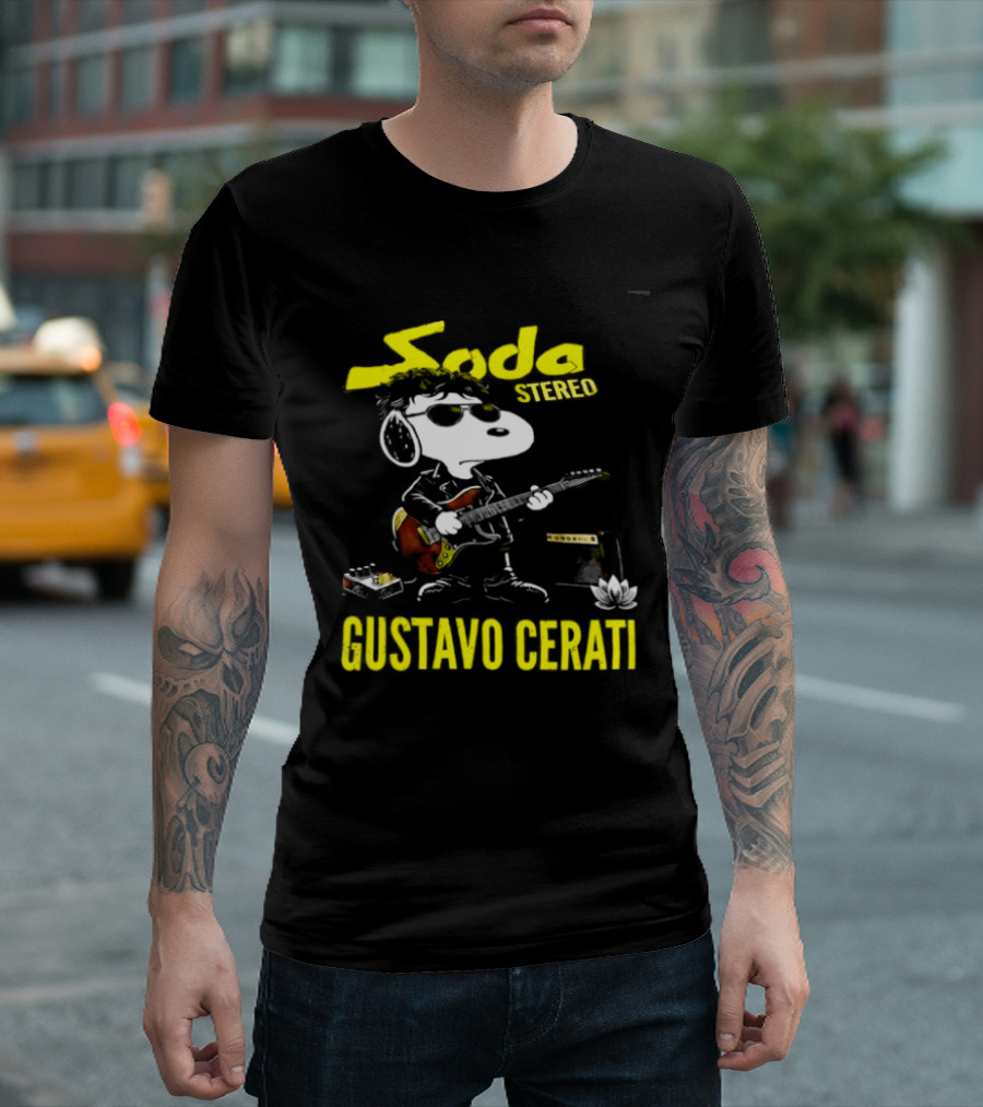 Soda Stereo Snoopy Guitar Gustavo Cerati T-Shirt
