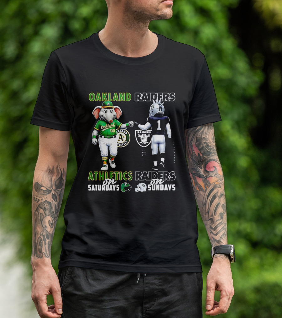 Oakland Athletics Saturdays Raiders Sundays T-Shirt