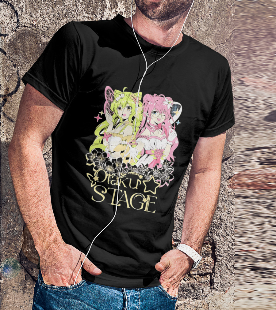 Otaku Stage Manga Kawaii Anime Girls Floral T-Shirt