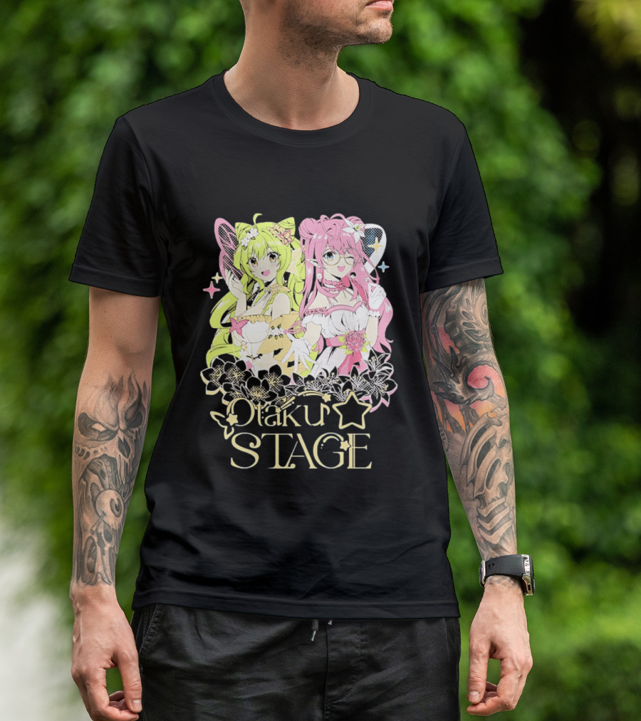 Otaku Stage Manga Kawaii Anime Girls Floral T-Shirt