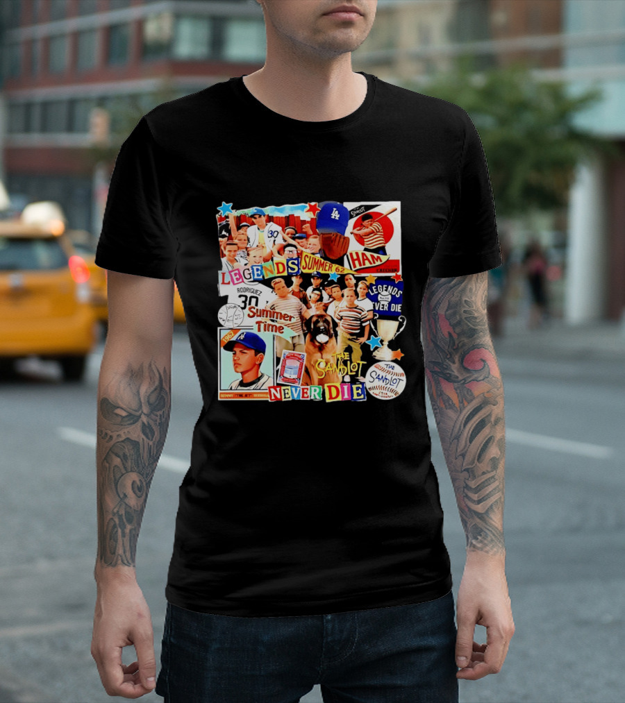 Sandlot Legends Summer 62 Benny The Jet Rodriguez Legends Never Die T-Shirt