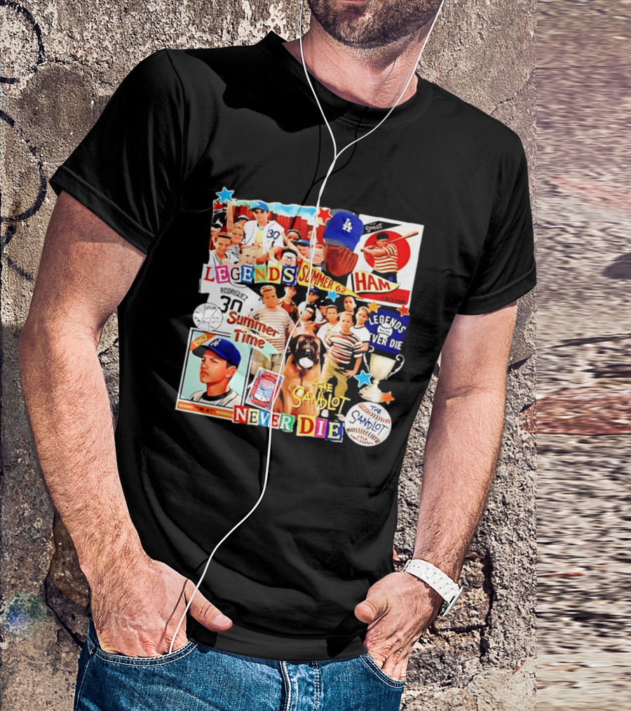 Sandlot Legends Summer 62 Benny The Jet Rodriguez Legends Never Die T-Shirt