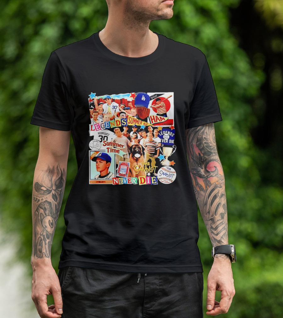 Sandlot Legends Summer 62 Benny The Jet Rodriguez Legends Never Die T-Shirt