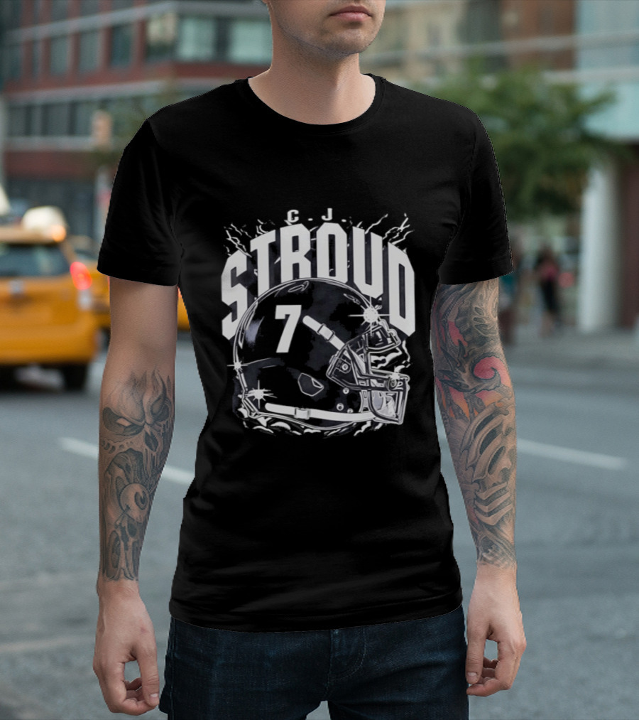 Stroud 7 Helmet Houston Texans T-Shirt