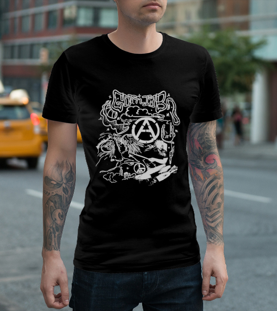 Gottlieb Anarchy Drummer Punk Band Chaos T-Shirt