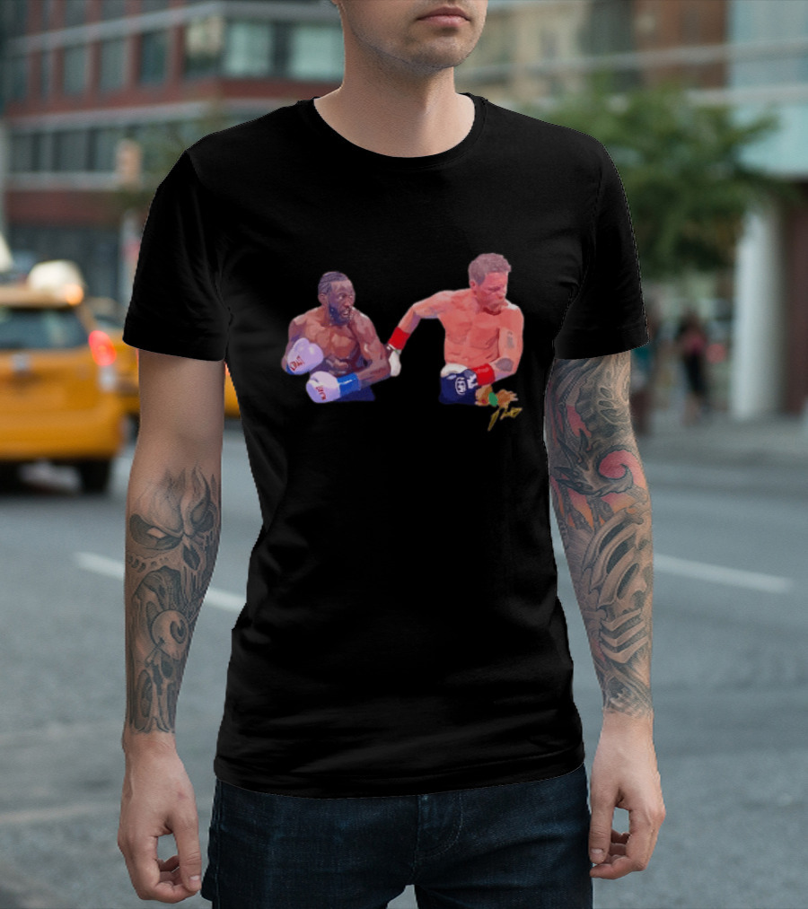 Terence Crawford Canelo Alvarez Boxing Showdown Gloves Raised T-Shirt