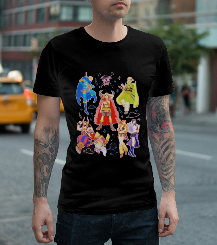 One Piece Straw Hat Pirates Collage Luffy T-Shirt