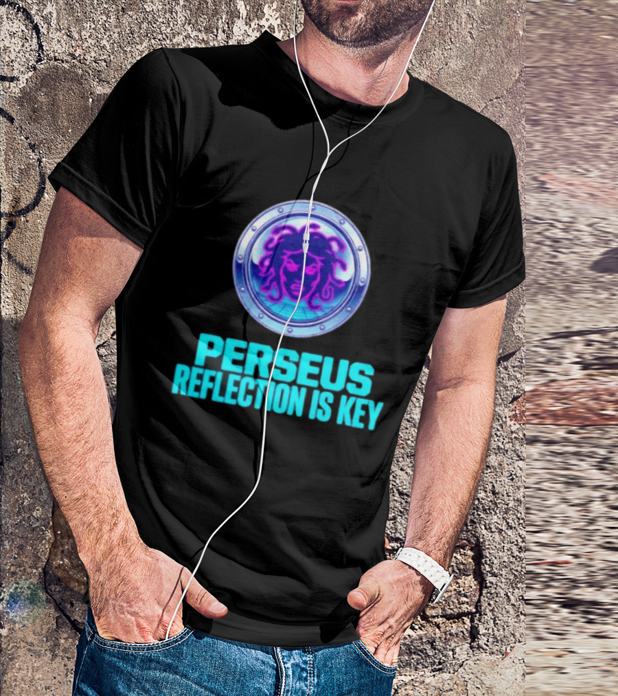 Perseus Reflection Is Key Medusa Mythology Greek Shield T-Shirt