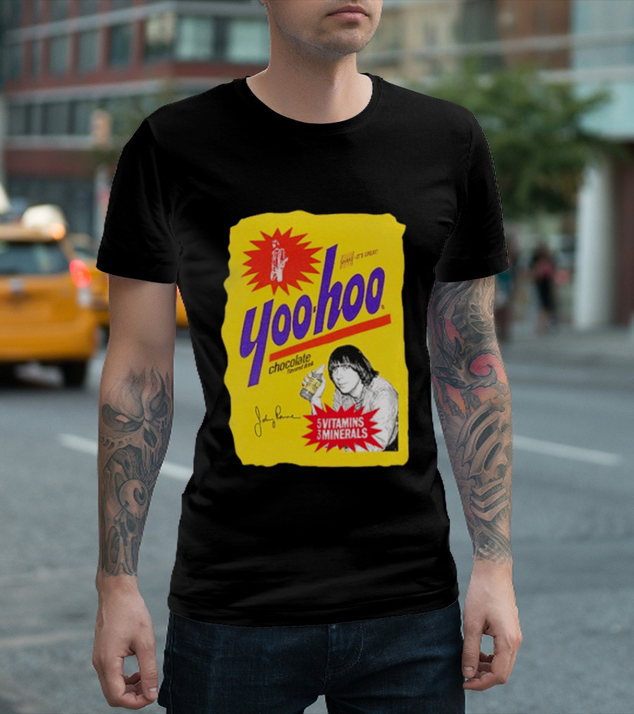 Johnny Ramone Yoo Hoo Chocolate Drink 5 Vitamins 3 Minerals T-Shirt