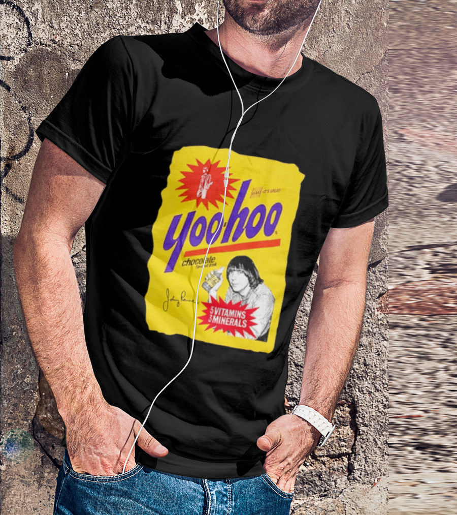 Johnny Ramone Yoo Hoo Chocolate Drink 5 Vitamins 3 Minerals T-Shirt