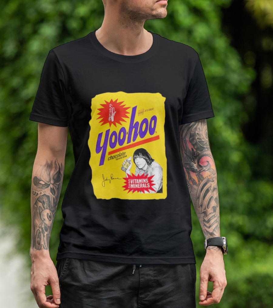Johnny Ramone Yoo Hoo Chocolate Drink 5 Vitamins 3 Minerals T-Shirt