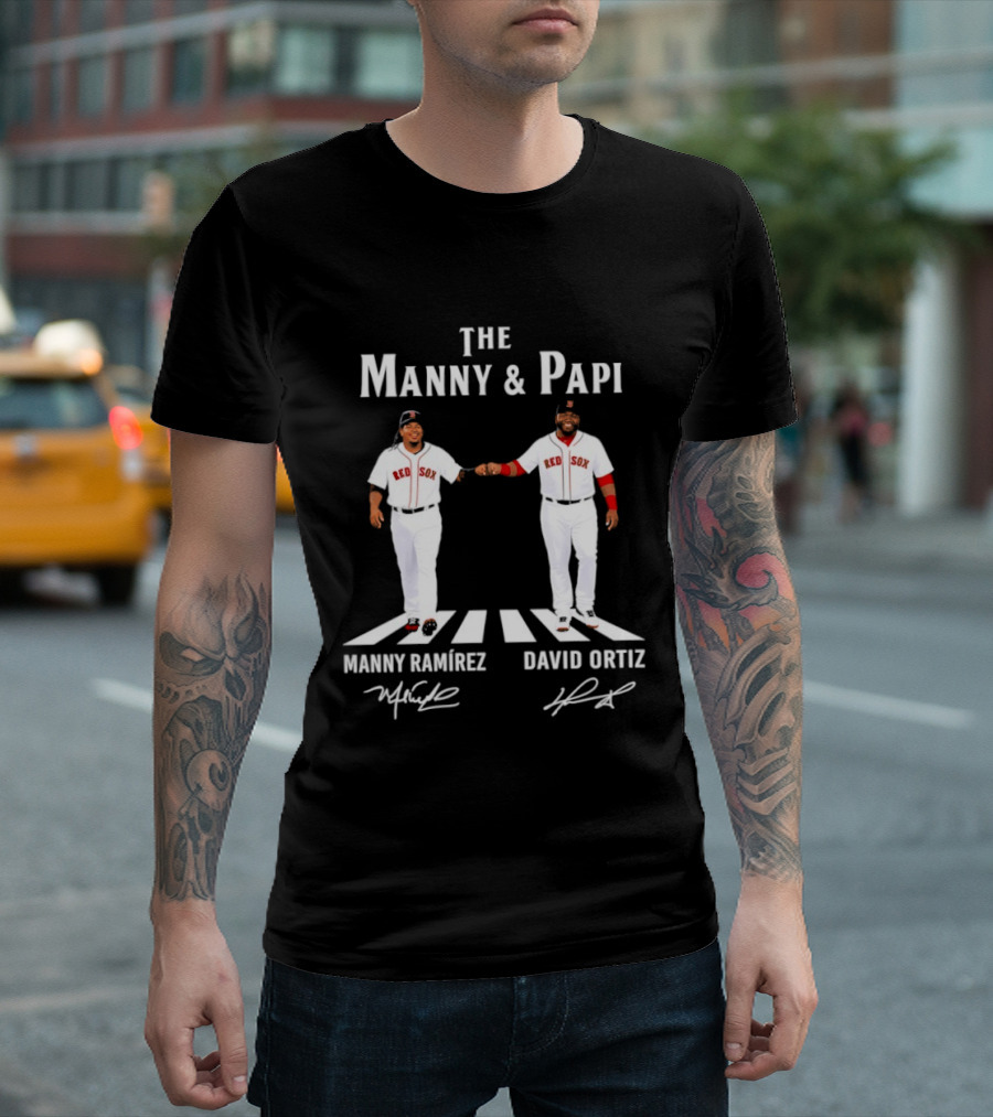 The Manny And Papi Manny Ramirez David Ortiz Red Sox Abbey Road Signatures T-Shirt