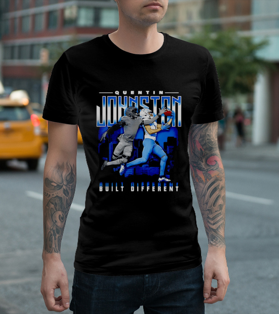 Quentin Johnston Los Angeles Chargers Built Different Skyline Catch T-Shirt