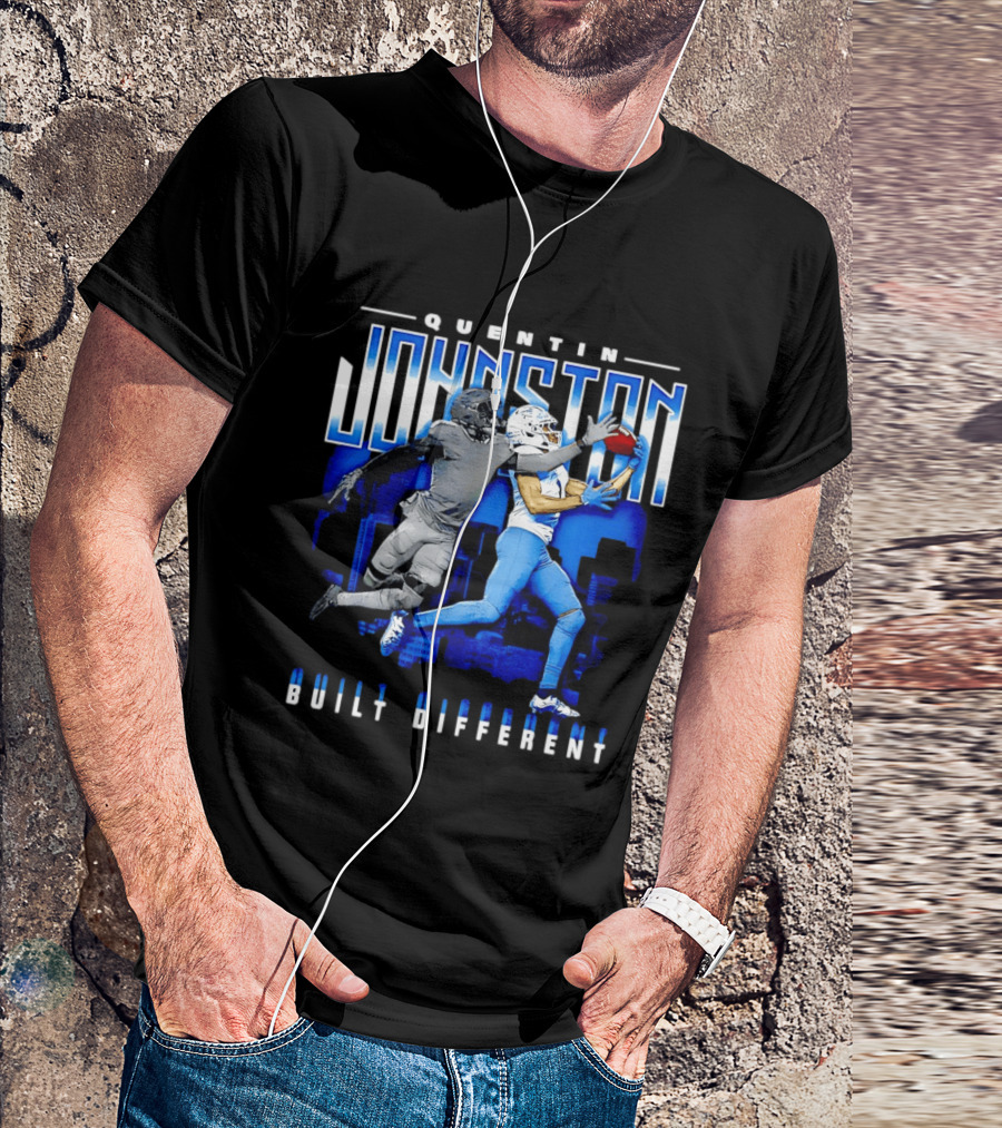 Quentin Johnston Los Angeles Chargers Built Different Skyline Catch T-Shirt