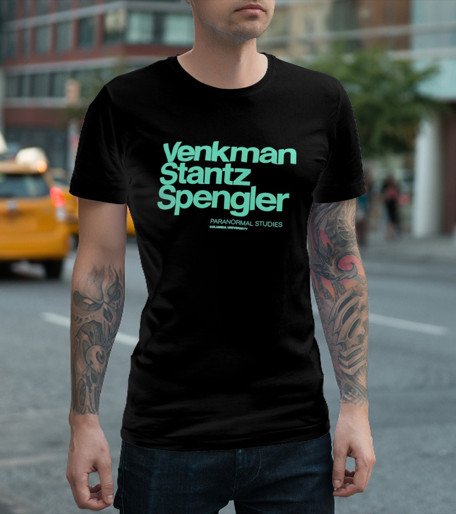 Venkman Stantz Spengler Paranormal Studies Columbia University Ghostbusters T-Shirt