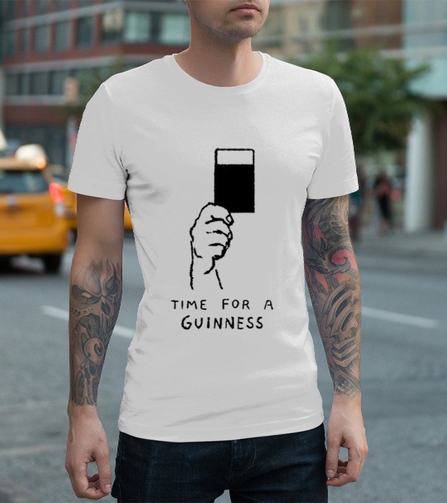 Time For A Guinness Beer Stout Irish Pub Cheers Hand Holding Pint T-Shirt