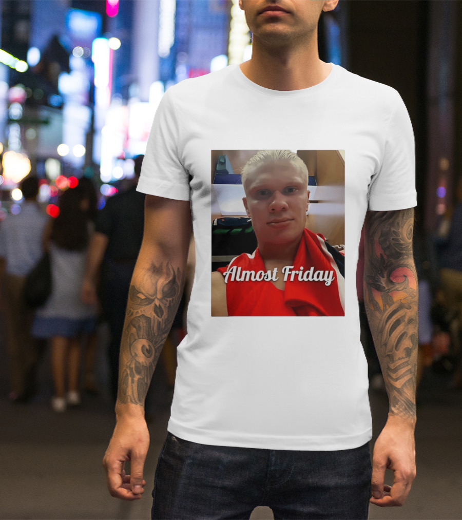 Haaland Selfie Almost Friday Locker Room Photo T-Shirt