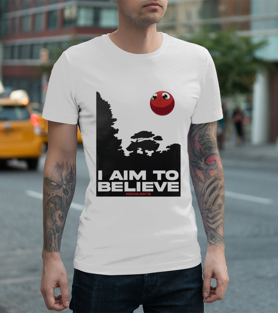 Kovaak's I Aim To Believe Red Ball T-Shirt