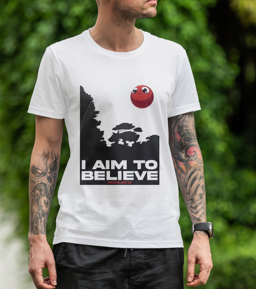 Kovaak's I Aim To Believe Red Ball T-Shirt