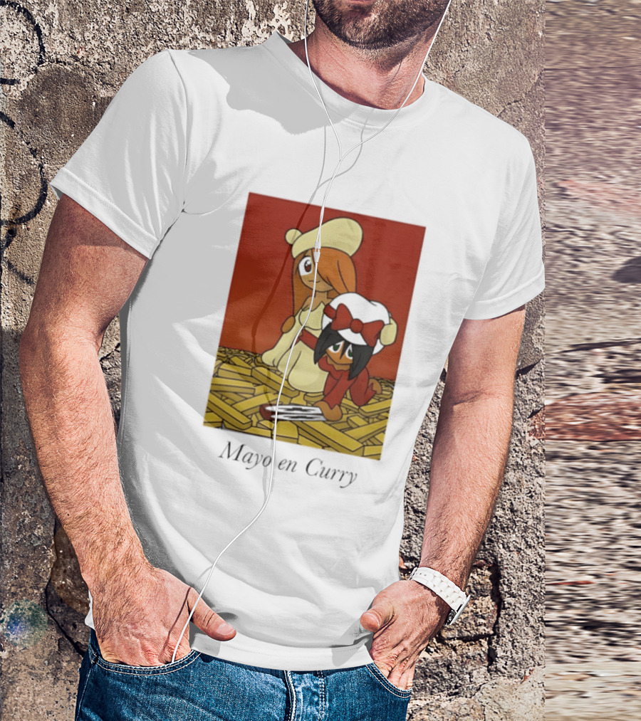 Mayo En Curry Anime Characters On Fries T-Shirt