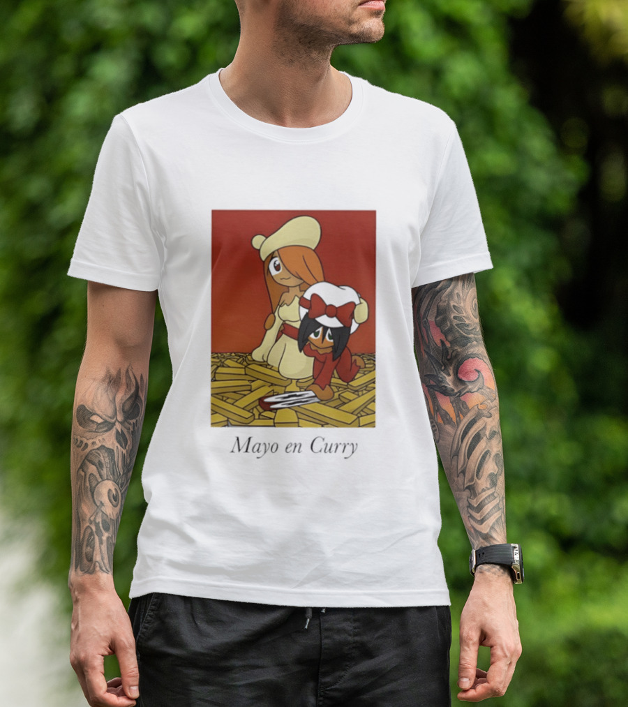 Mayo En Curry Anime Characters On Fries T-Shirt