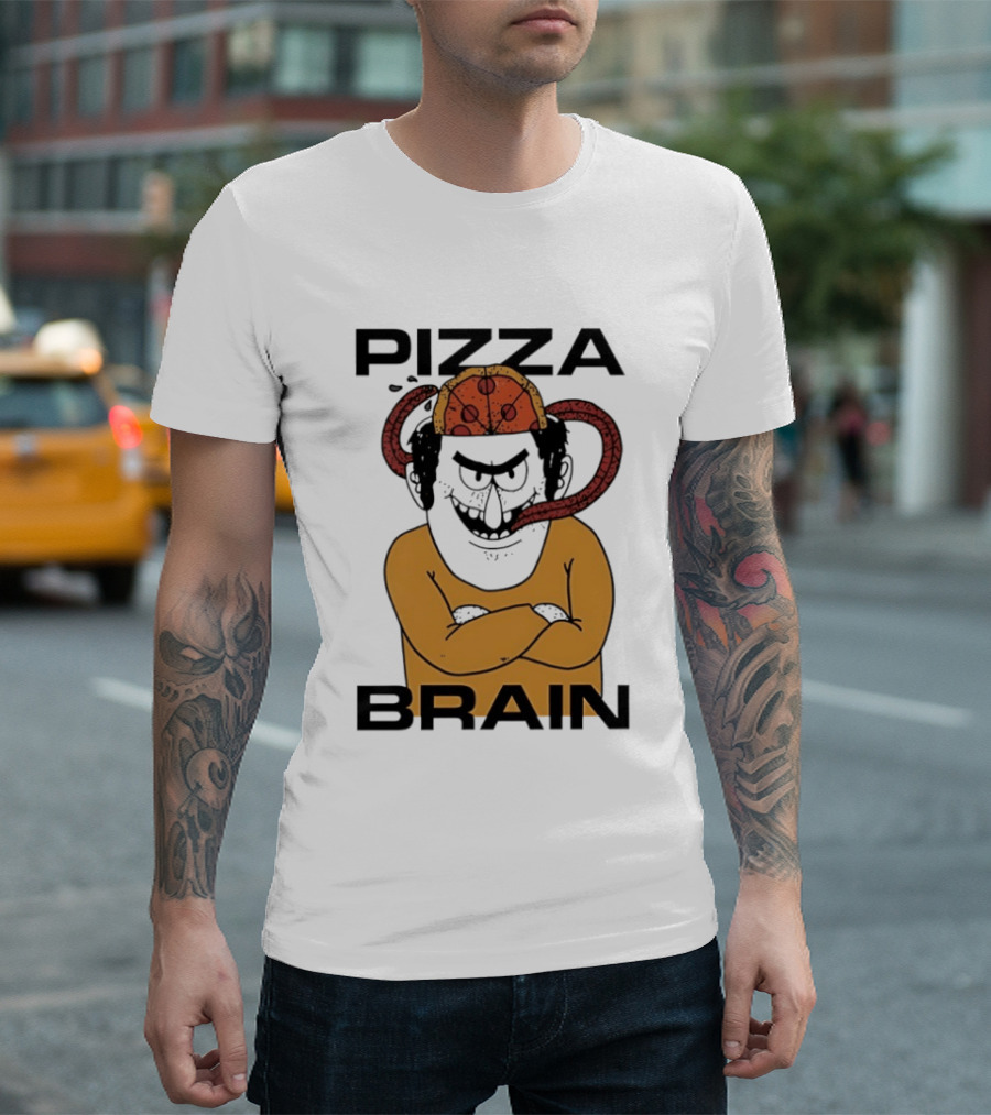 Pizza Brain Cartoon Perry Pizza Hat Monster T-Shirt