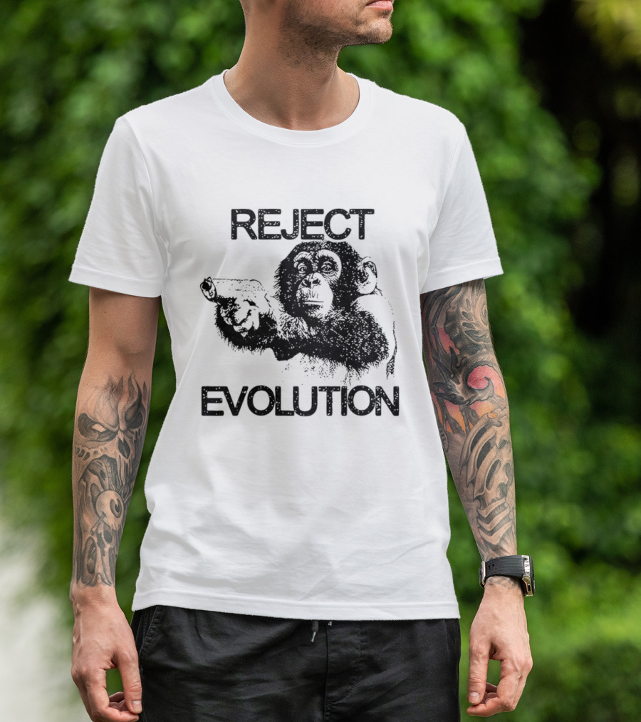 Reject Evolution Monkey Gun T-Shirt